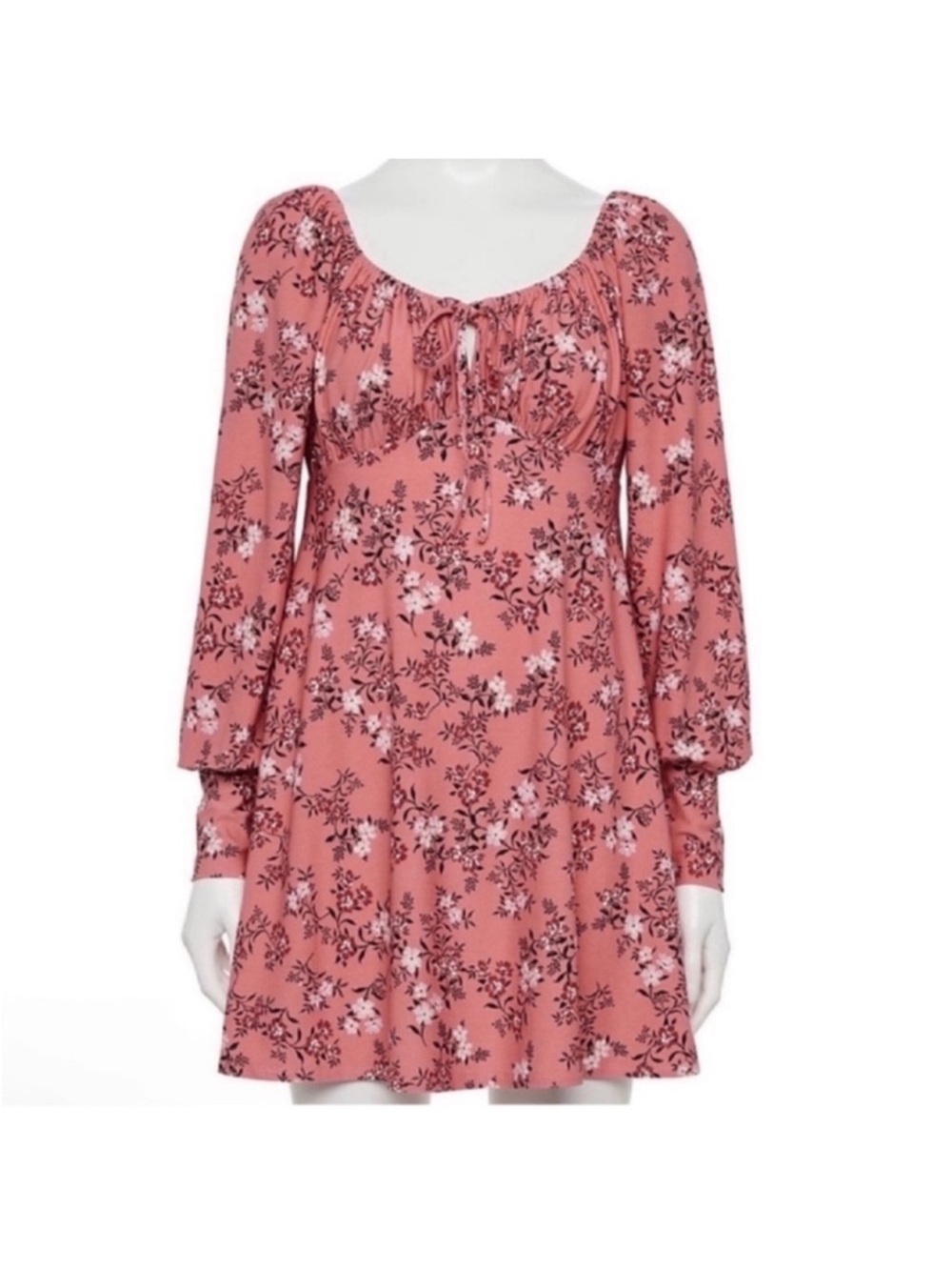 Lily Rose Floral Mini dress Sz XL Long Sleeves Coquette Girl